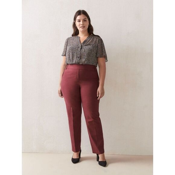 Nwt Addition Elle | Savvy Universal Fit Straight Leg Pant in Brown - Picture 4 of 10